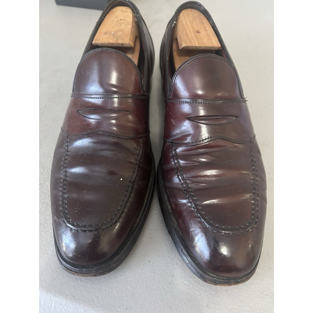 VTG Hanover Shell Cordovan Full Strap Penny  Loafers 10 USA